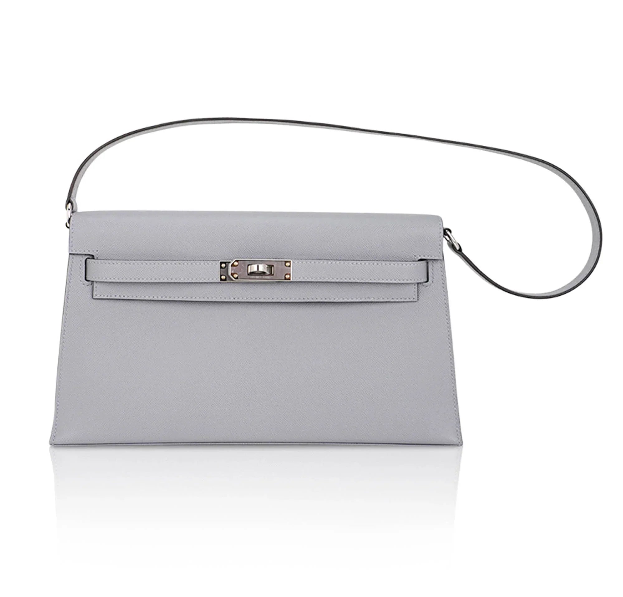 Kelly Elan Gris Pantin Veau Madame Leather with Palladium Hardware