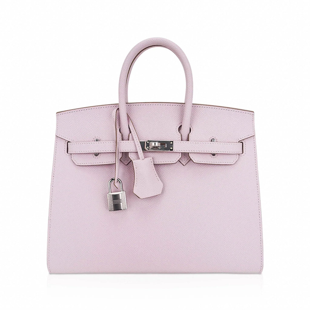 Birkin 25 Bag Sellier Mauve Pale Epsom Leather with Palladium Hardware