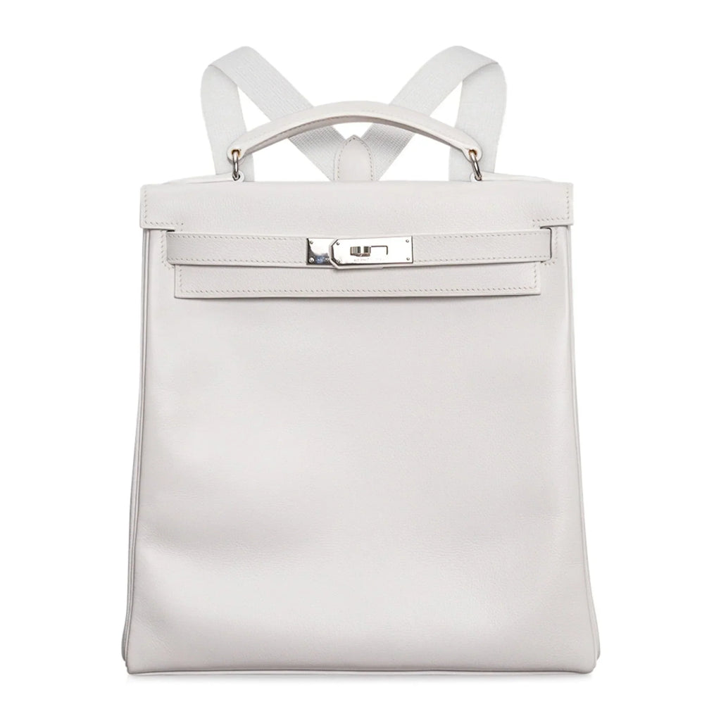 Kelly Ado 28 Bag White Evergrain Palladium Hardware