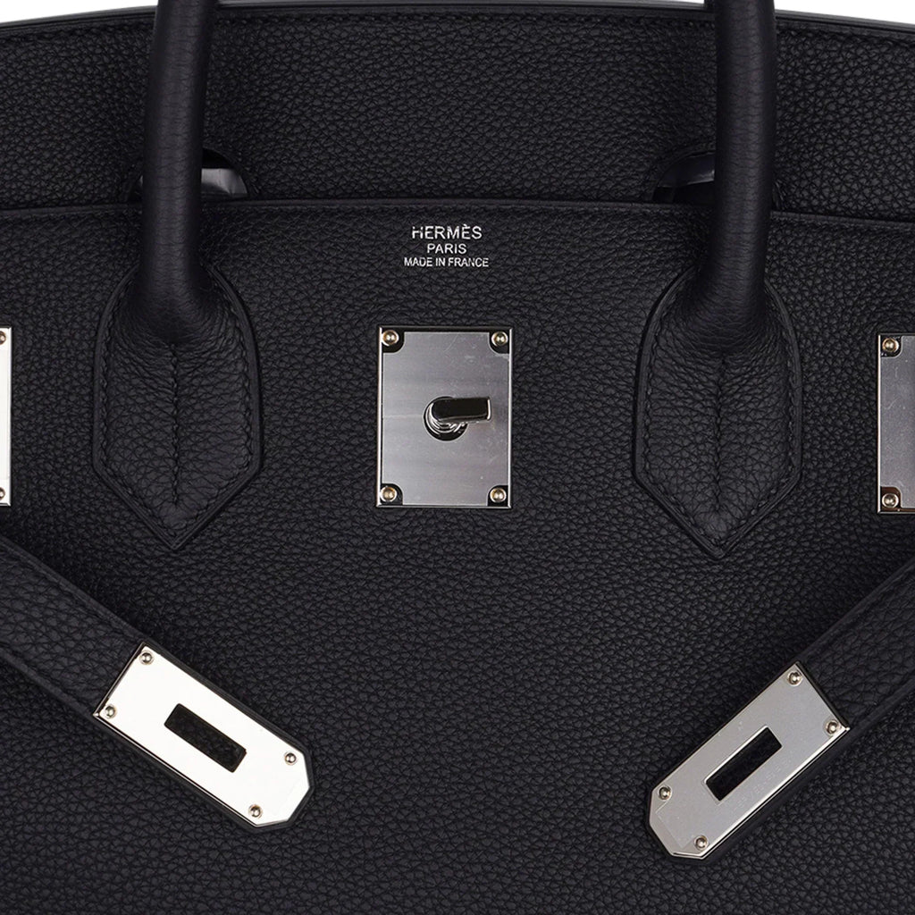 Limited Edition HAC Western Birkin 40 Bag Runway Embroidered Black Togo Leather with Palladium Hardware