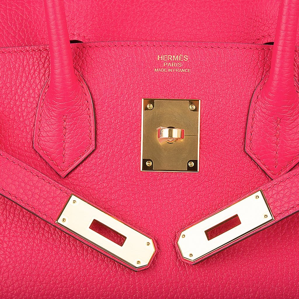 Birkin 30 Bag Rose Extreme Clemence Leather with Gold Hardware
