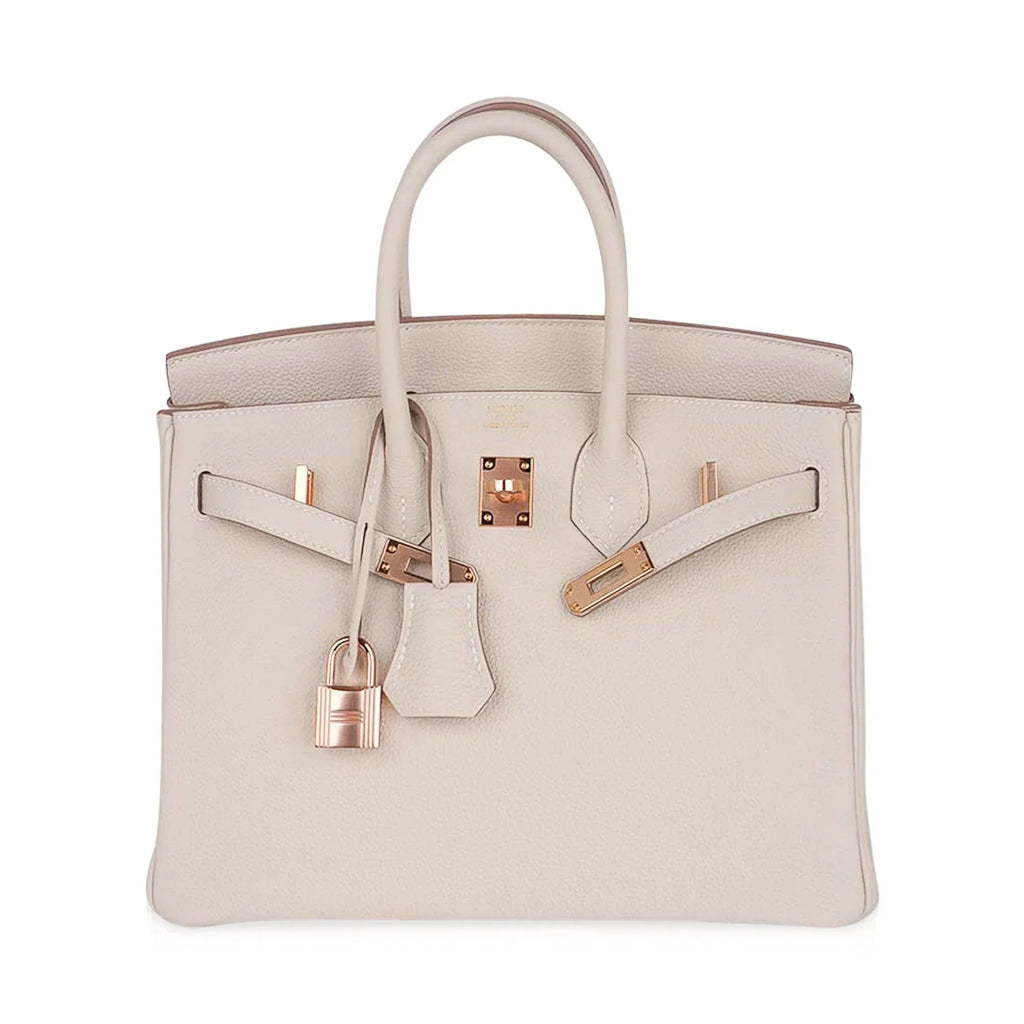 Birkin 25 Bag Craie Togo Leather with Rose Gold Hardware