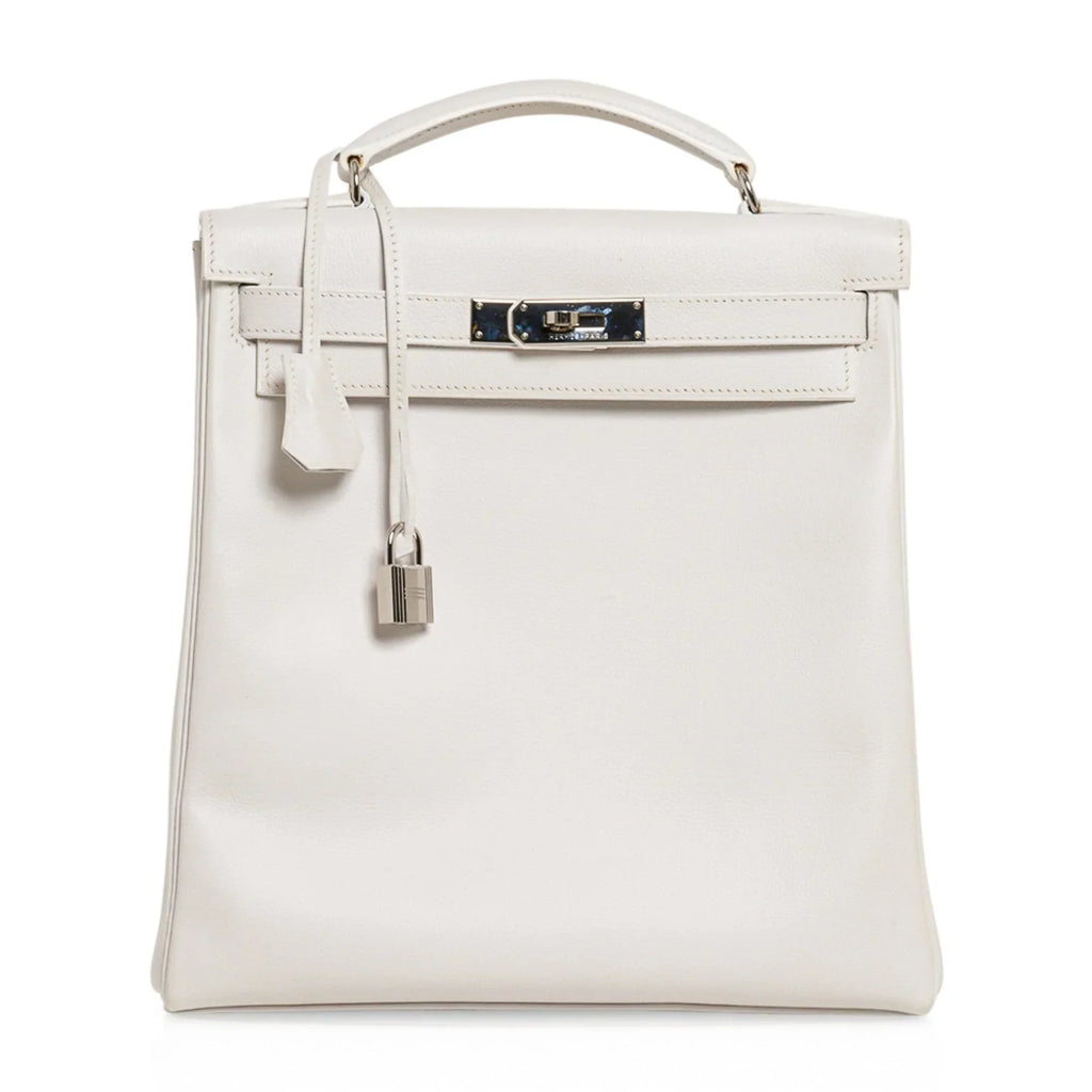 Kelly Ado 28 Bag White Evergrain Palladium Hardware