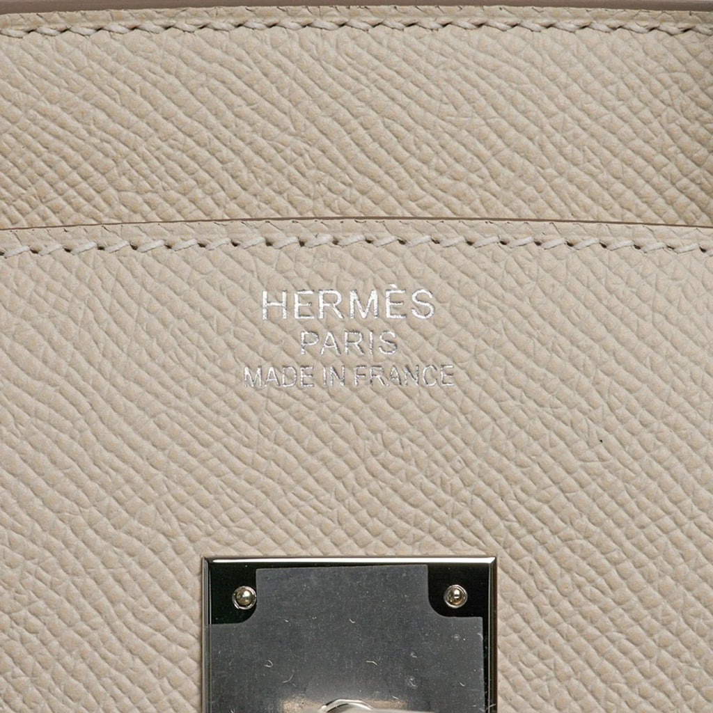 Birkin 35 Bag Craie Epsom Palladium Hardware