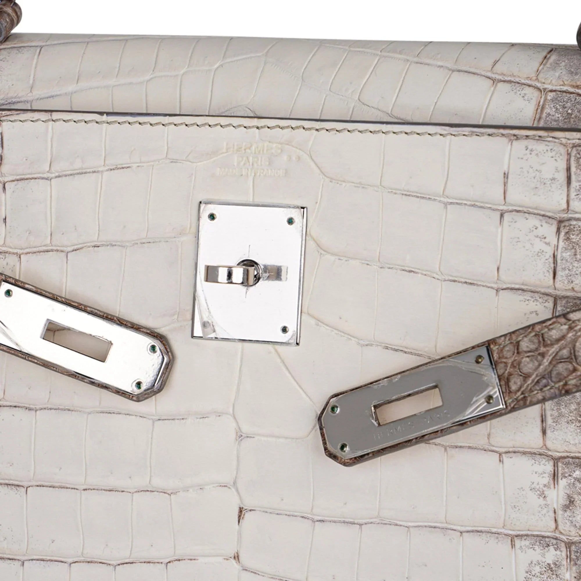 Limited Edition Kelly 32 Bag in Himalaya Crocodile with Palladium Hardware