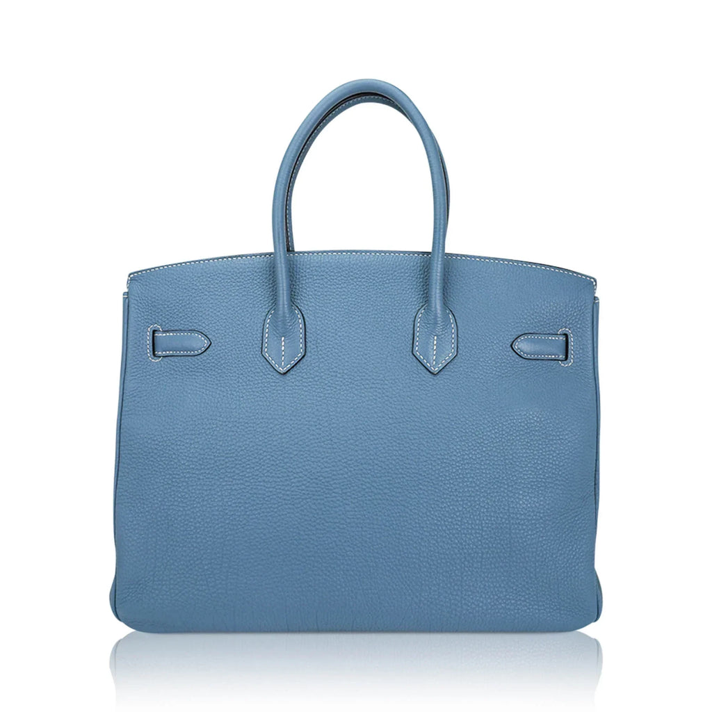 Birkin 35 Bag Blue Jean Togo Leather with Palladium Hardware