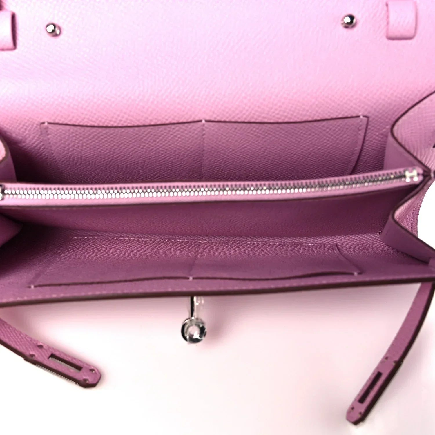 Kelly To Go Wallet Mauve Sylvestre Epsom Palladium Hardware