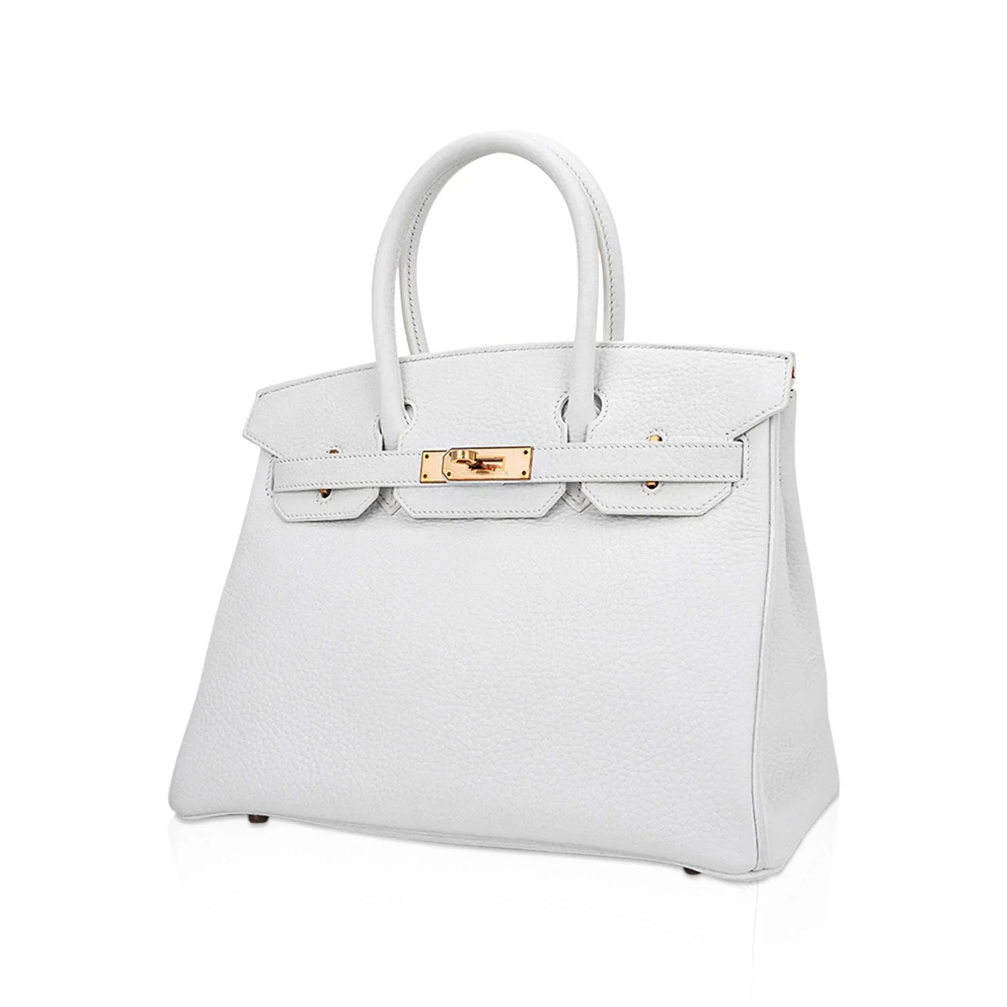 Special Order HSS Birkin 30 Bag White & Orange Clemence Leather with Rose Gold Hardware