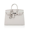 Birkin Sellier 25 Bag Gris Pale Epsom Leather with Palladium Hardware