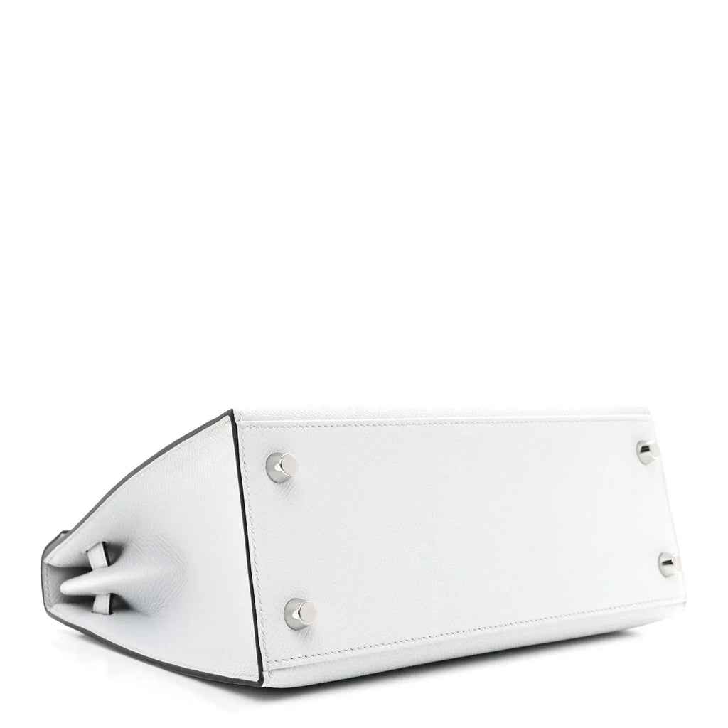 Kelly Sellier Gris Pantin Palm-Grained Leather Palladium Hardware
