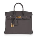 Birkin 25 Bag Etain Gold Hardware Togo Leather New w/Box